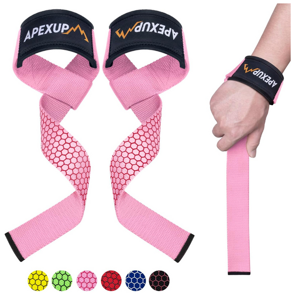 Anti Slip Silicone And Premium Cotton Lifting Straps With Padded Neoprene