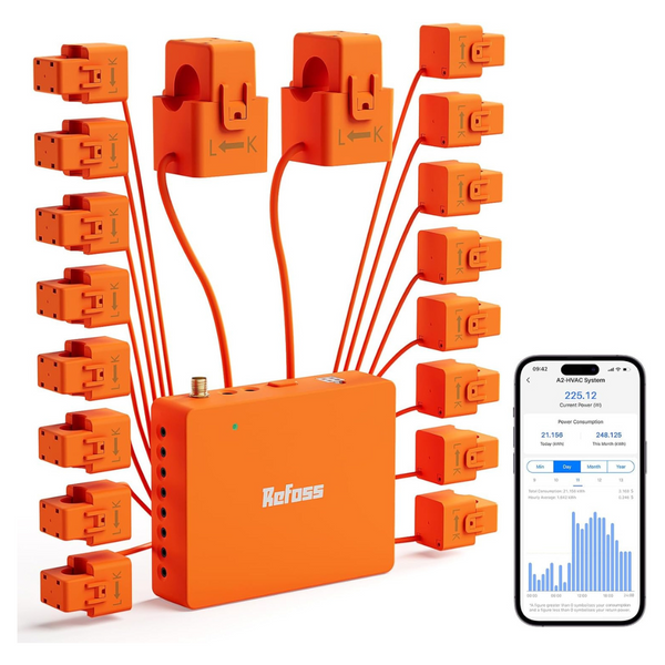 Refoss Electricity Usage Monitor with 16 x 60A Circuit Sensors