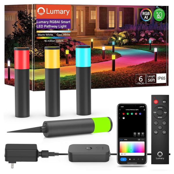 6-Pack Lumary Smart 500LM Pathway Color Changing Lights