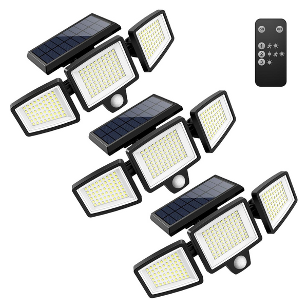 3-Pack Tuffenough 210 LED 2500LM Solar Outdoor Security Lights