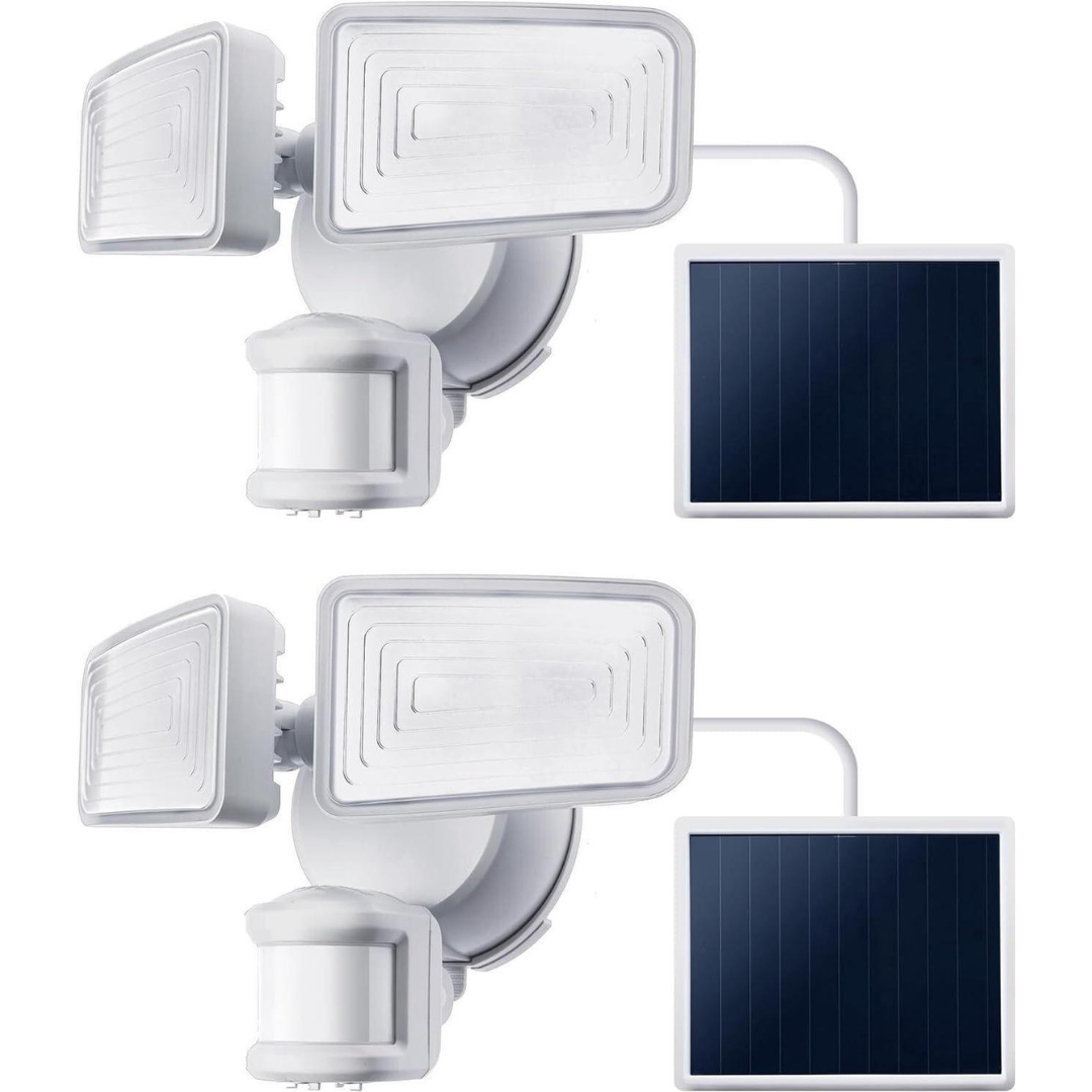 2-Pack Home Zone Security Outdoor Solar Floodlights