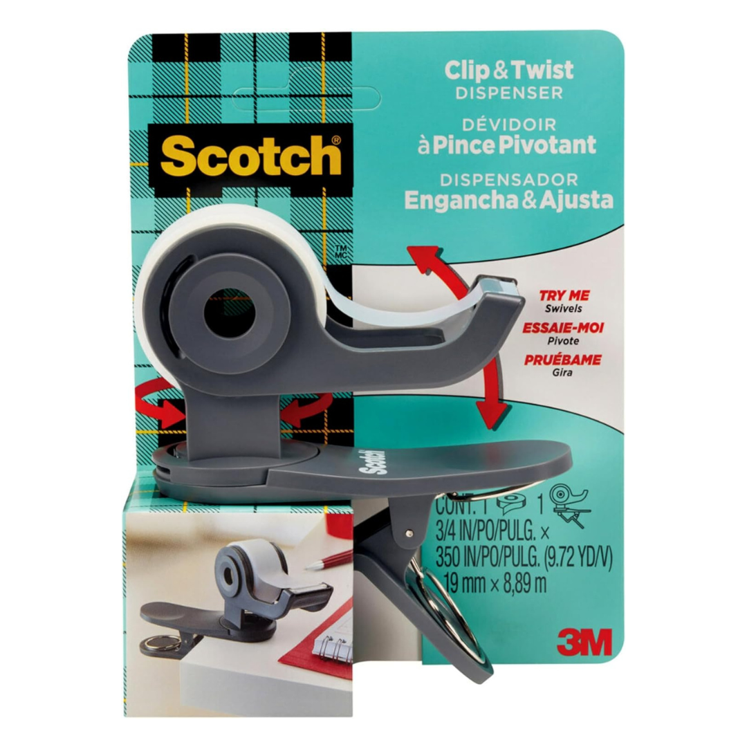 Scotch Clip & Twist Desktop Tape Dispenser