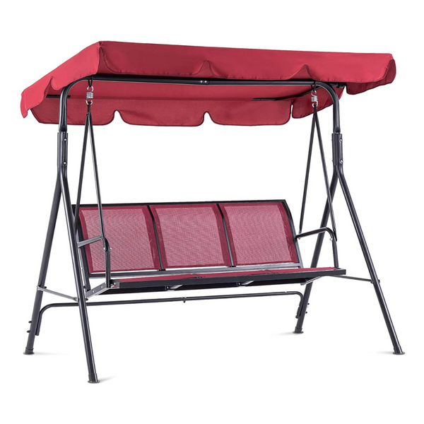 MCombo 3-Person Outdoor Patio Canopy Swing Chair (3 Colors)