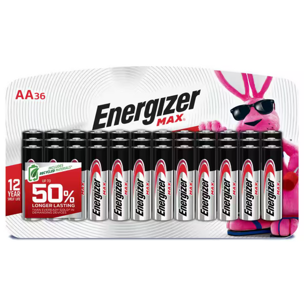 36-Pack Energizer MAX AA Alkaline Batteries