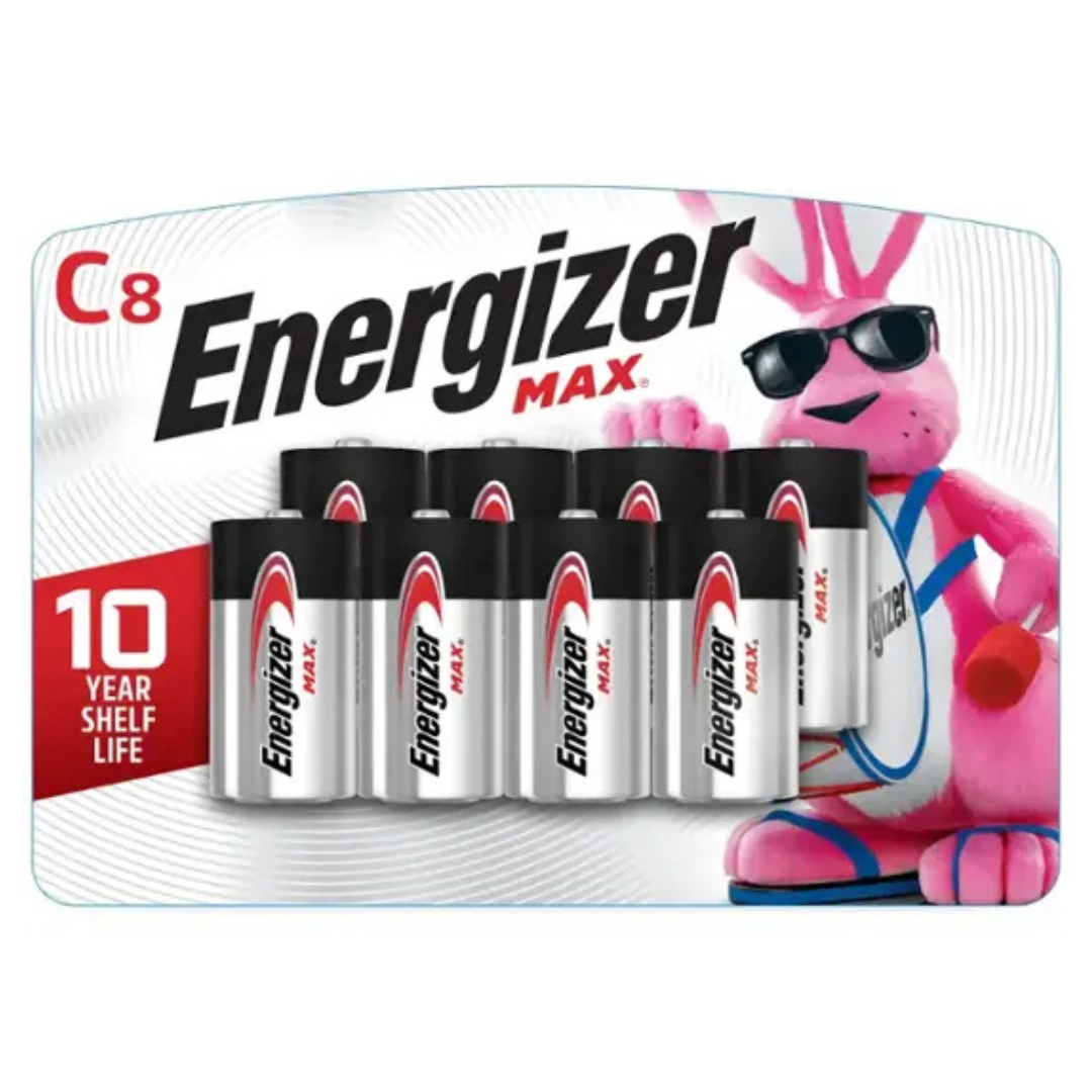 8-Pack Energizer MAX C Cell Alkaline Batteries