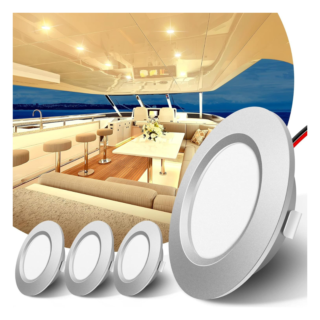 4-Pack 5W IP44 Waterproof Boat Recessed LED Ceiling Lights (2 Colors)