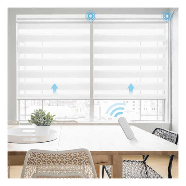 Smart Motorized Zebra Blackout Blinds With Remote Control