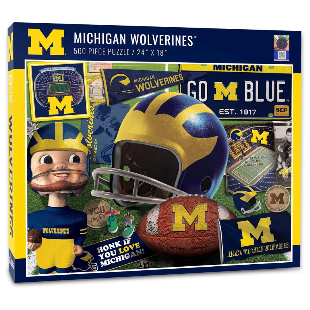 YouTheFan NCAA Michigan Wolverines Retro Series Puzzle (500-Pieces)