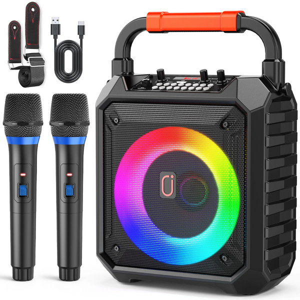 JYX Portable Karaoke Machine With RGB Lights And Strap