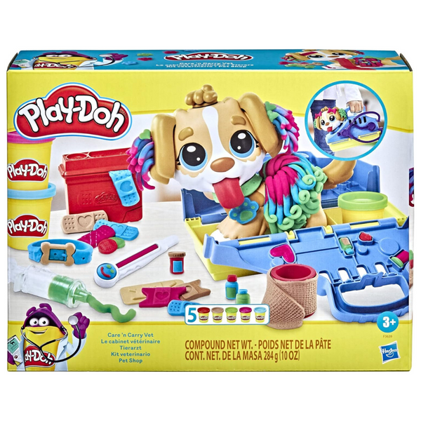 Play-Doh Care ‘N Carry Vet Playset For Kids 3 Years And Up With Toy Dog, Storage, 10 Tools, And 5 Modeling Compound Colors