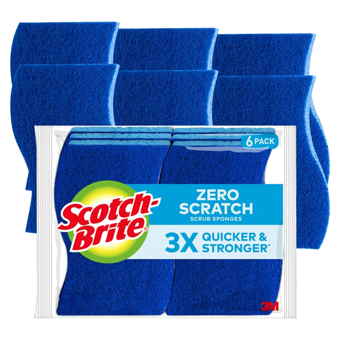 6-Pack Scotch-Brite Zero Scratch Scrub Sponges