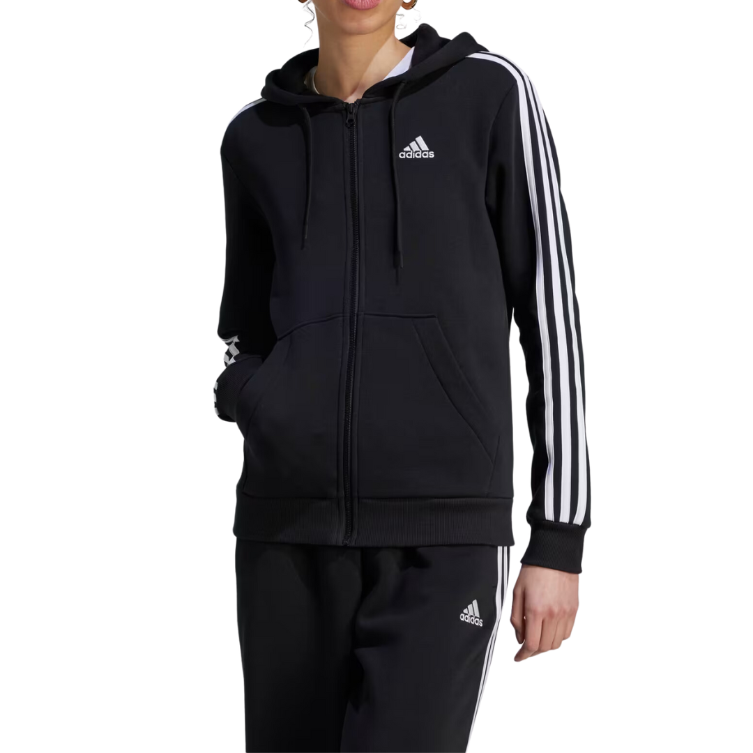 Adidas Essentials 3-Stripes Full-Zip Fleece Hoodie (various)