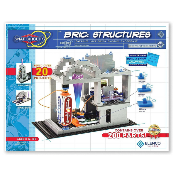 Snap Circuits BRIC: Structures | Brick & Electronics Exploration Kit | Over 20 Stem & Brick Projects | Full Color Project Manual