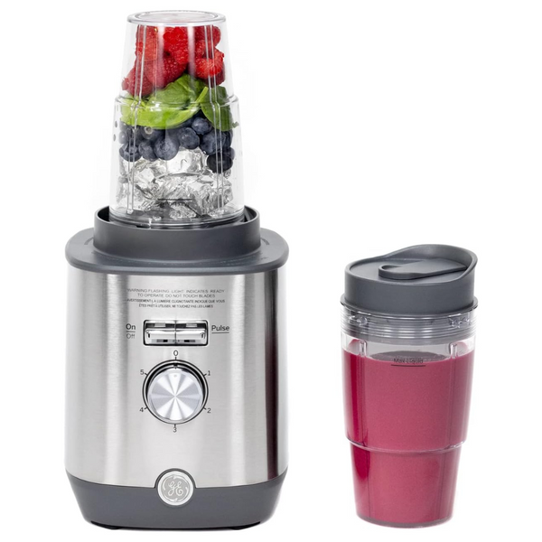 GE 64oz 5-Speed Stainless Steel Blender With 2 Personal Blender Cups