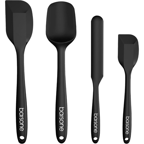 Set of 4 Silicone Heat Resistant Food Grade Rubber Spatulas