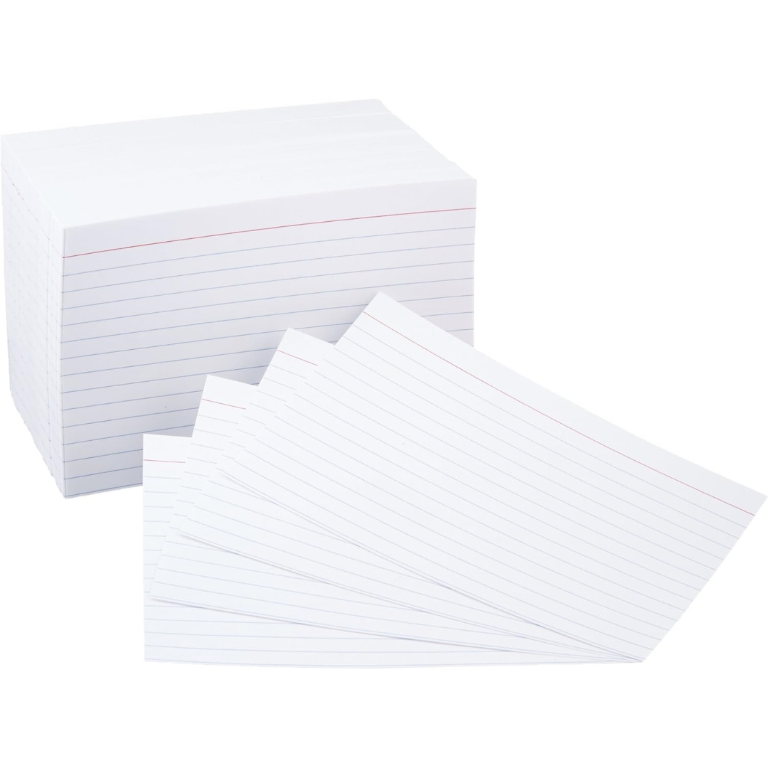 500-Count Amazon Basics 4" x 6" Ruled Lined Index Note Cards