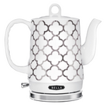 1.2 Liter Bella Electric Ceramic Kettle & Tea Pot (Silver Tile Pattern)