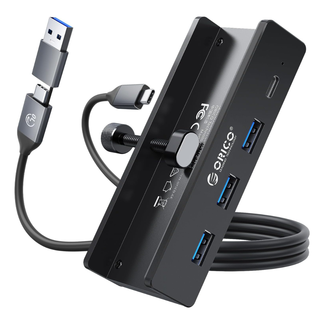 ORICO 4-Port USB Hub 3.0 With Extra Power Supply Port (Black)