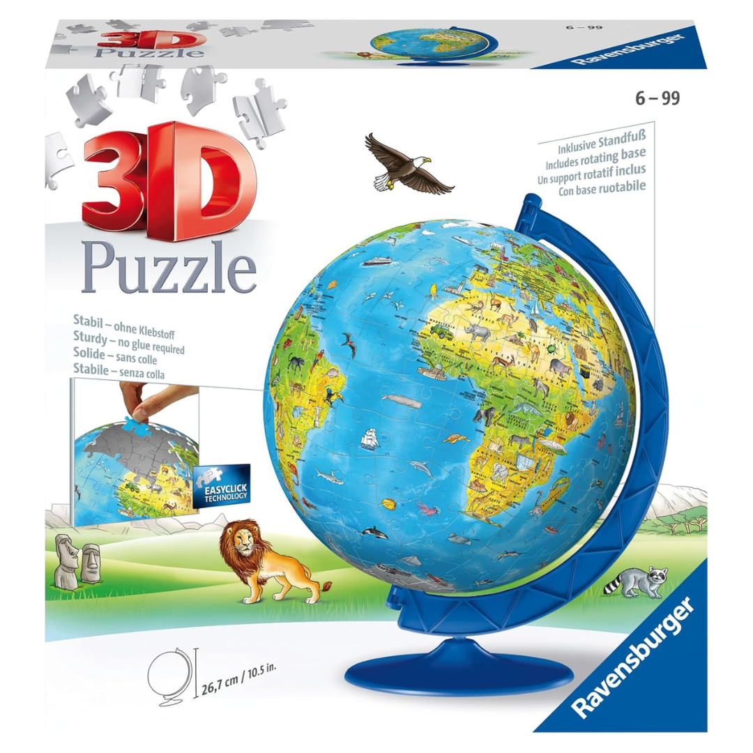 Ravensburger Children’s World Globe 180 Piece 3D Jigsaw Puzzle