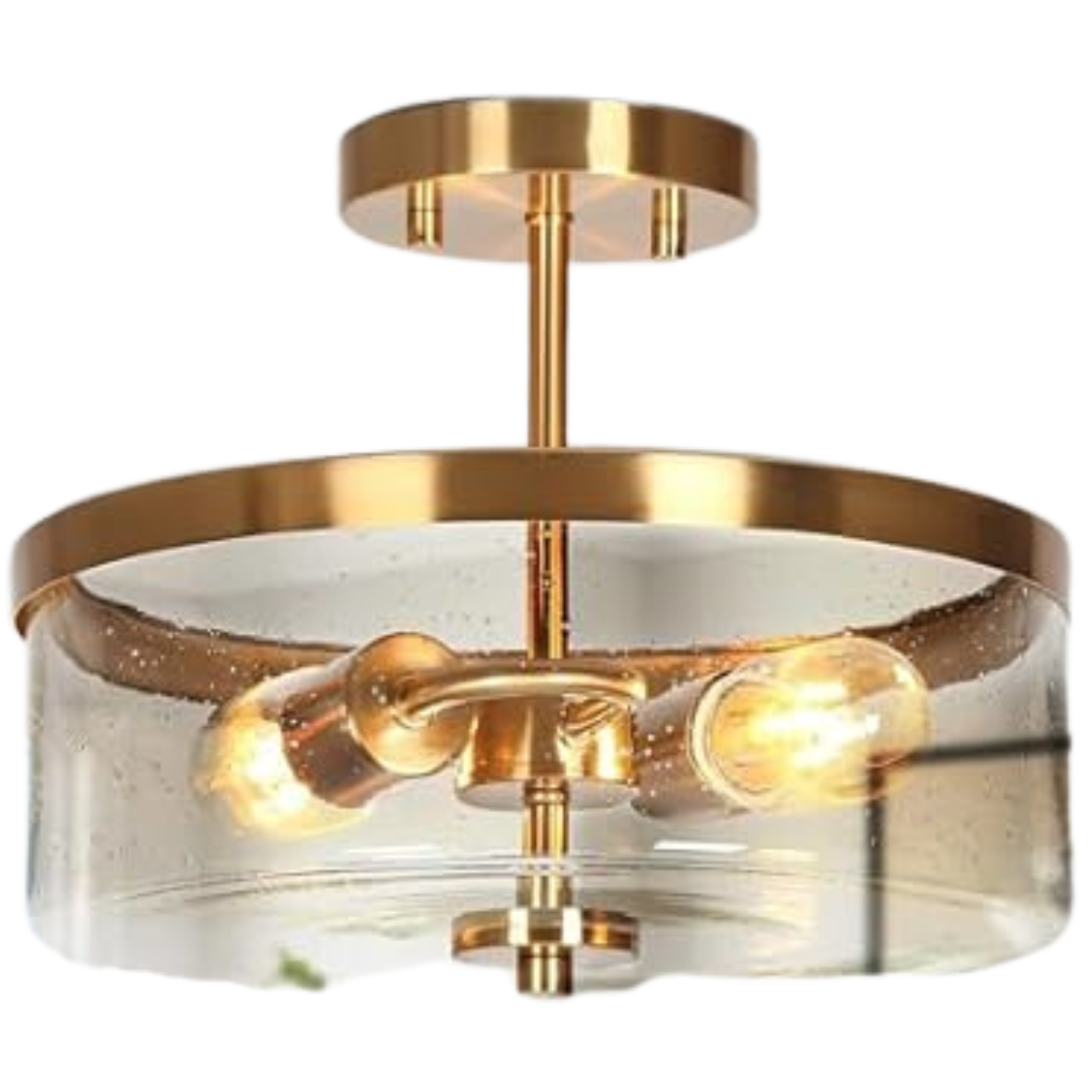 Classy Leaves Semi Flush Mount 2 Light Ceiling Light Fixtures