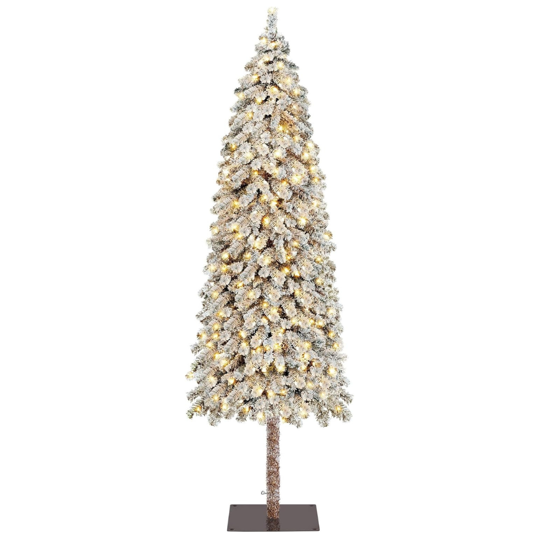 Yaheetech 7.5ft Pre-Lit Artificial Pencil Christmas Tree w/280 Warm Lights