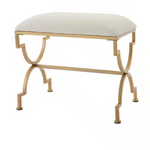 Home Decorators Collection Ivory Upholstered Metal Vanity Stool