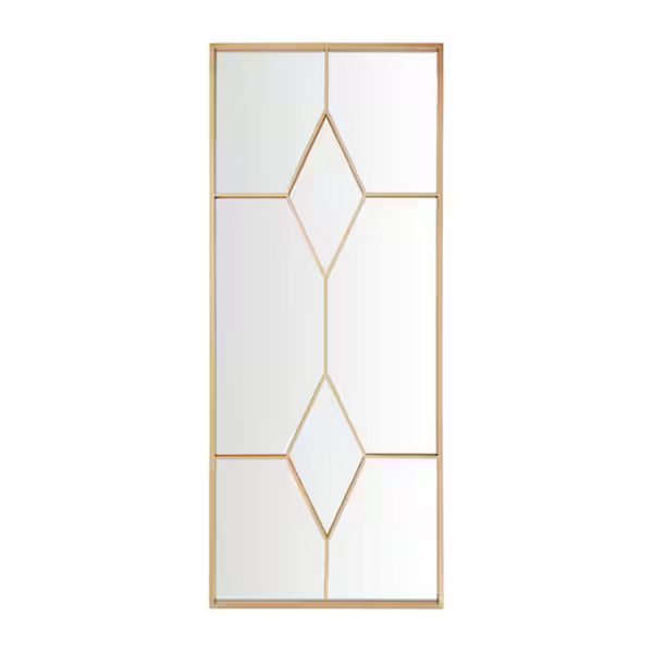 Home Decorators Oversized Gold Metal Frame Diamond Windowpane Floor Mirror