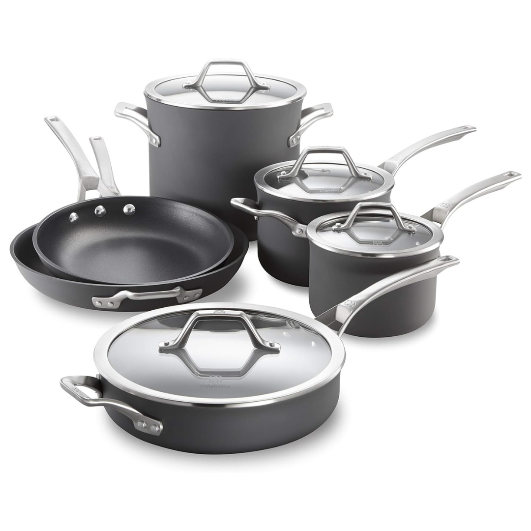 10-Piece Calphalon Nonstick & Utensil Safe PFOA-Free Cookware Set