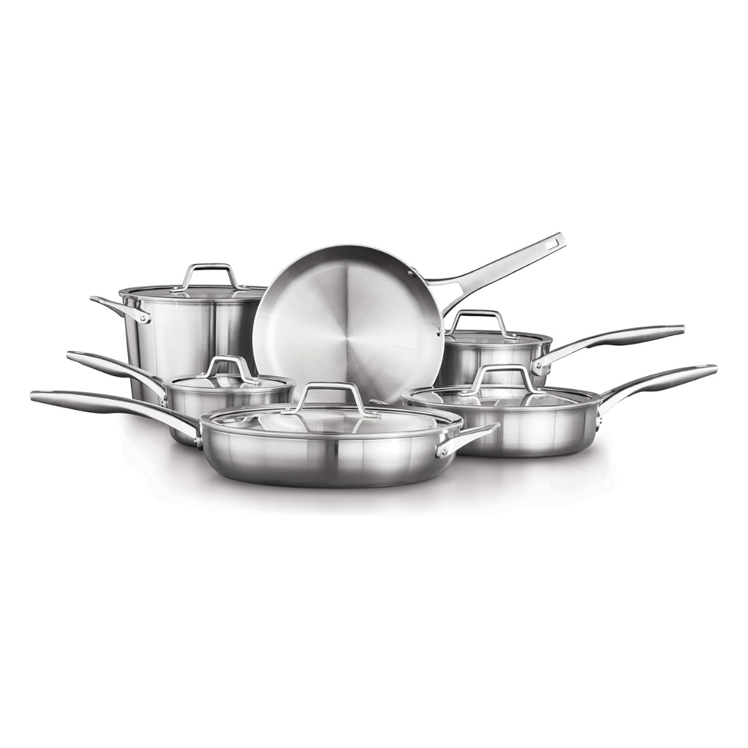 Calphalon Premier 11-Piece Stainless Steel Cookware Set