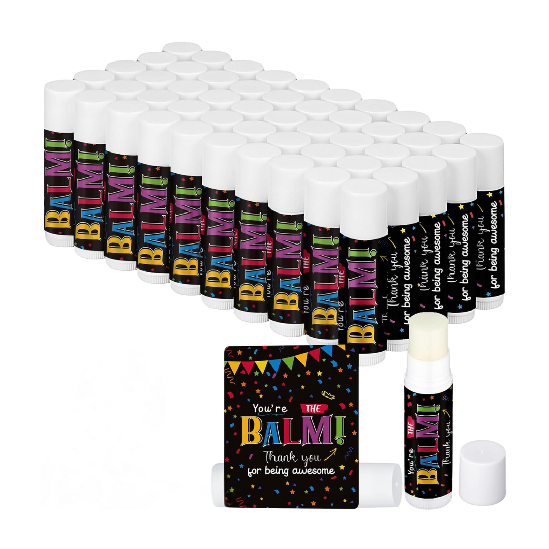 50-Pack Siifert Christmas Employee Staff Appreciation Bulk Lip Balms