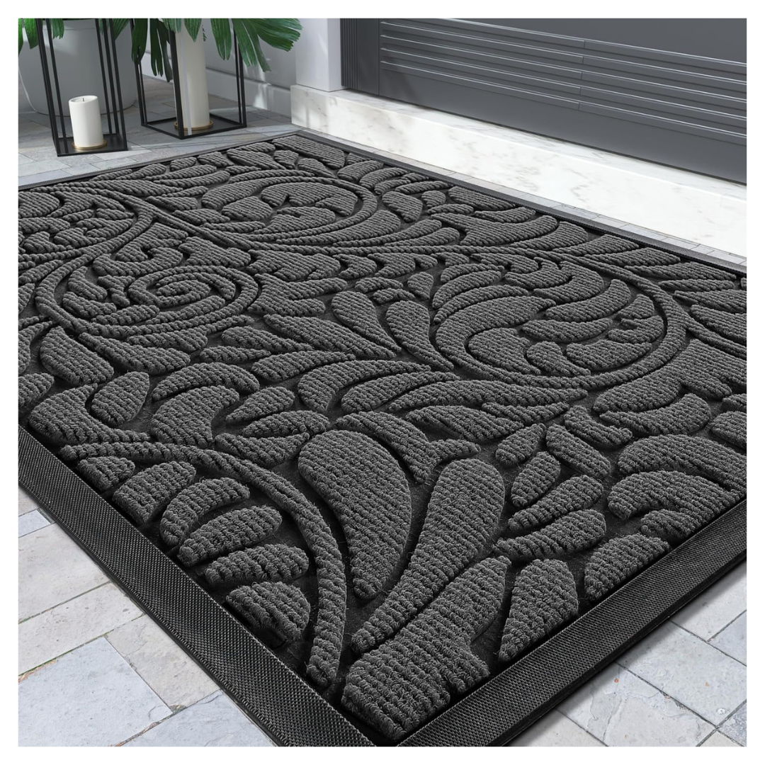 Yimobra Sturdy Heavy Duty Front Welcome Door Mat (29.5 x 17, Grey)