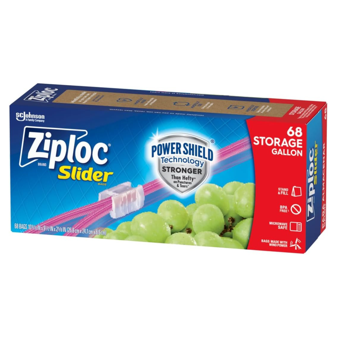 68-Count Ziploc Gallon Food Storage Slider Bags