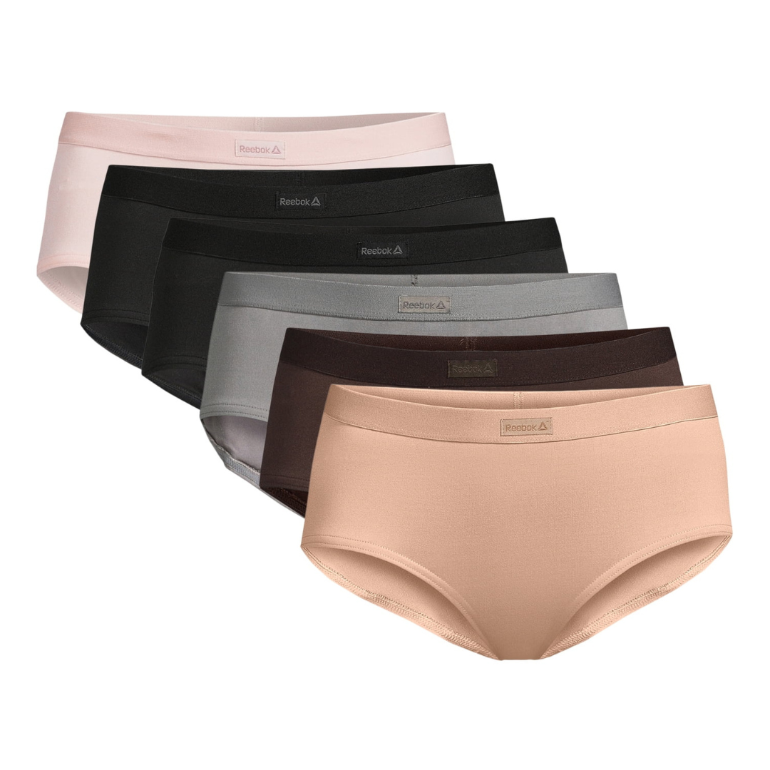 6-Pack Reebok Women's Sport Hipster Panties (Assorted Colors)