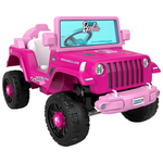 Power Wheels Barbie Jeep Wrangler Toddler Ride-On Toy With Driving Sounds, Multi-Terrain Traction