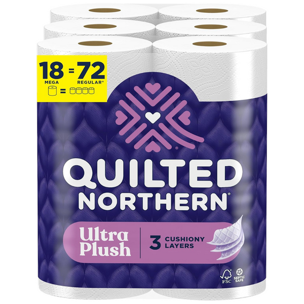 Quilted Northern Ultra Plush Toilet Paper (18 Mega Rolls = 72 Regular Rolls)