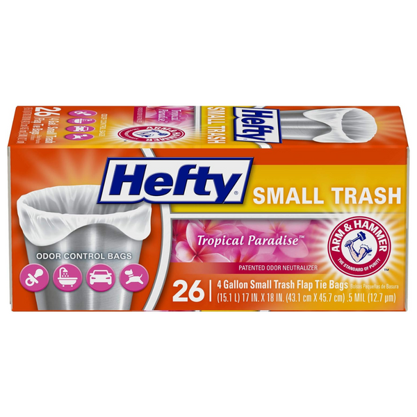 Hefty Small 4 Gallon, Tropical Paradise Scent (26 Count)