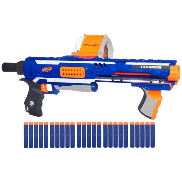 Nerf Rampage N-Strike Elite Toy Blaster with 25 Dart Drum Slam Fire