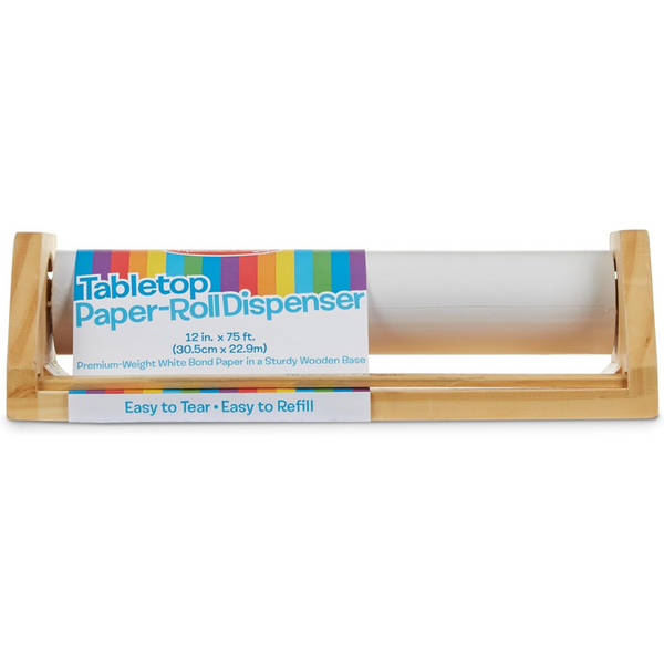 Melissa & Doug Wooden Tabletop Paper Roll Dispenser