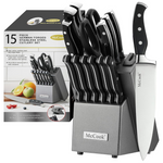 15-Piece McCook German Stainless Steel Kitchen Knife Block Set