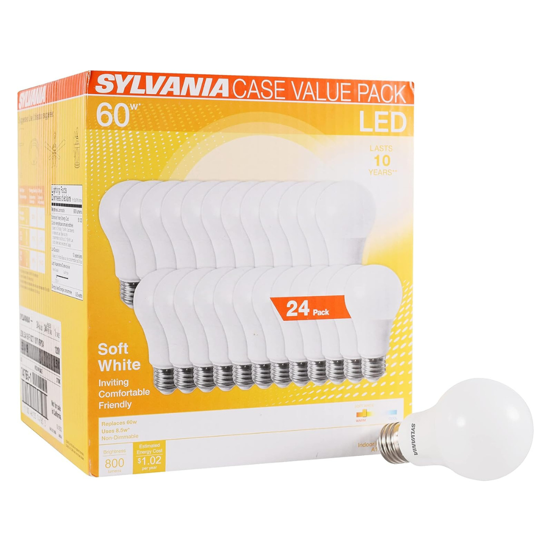 24-Pack Sylvania 8.5W (60W Equivalent) A19 LED Light Bulb