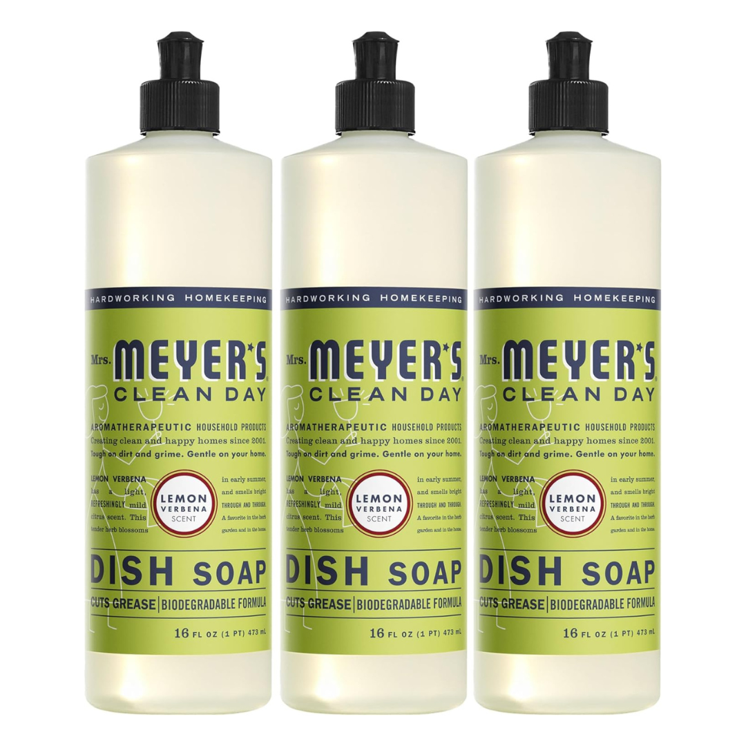 3-Pack Mrs. Meyer's Clean Day Basil Scent Liquid Dish Soap, 16 Fl. Oz