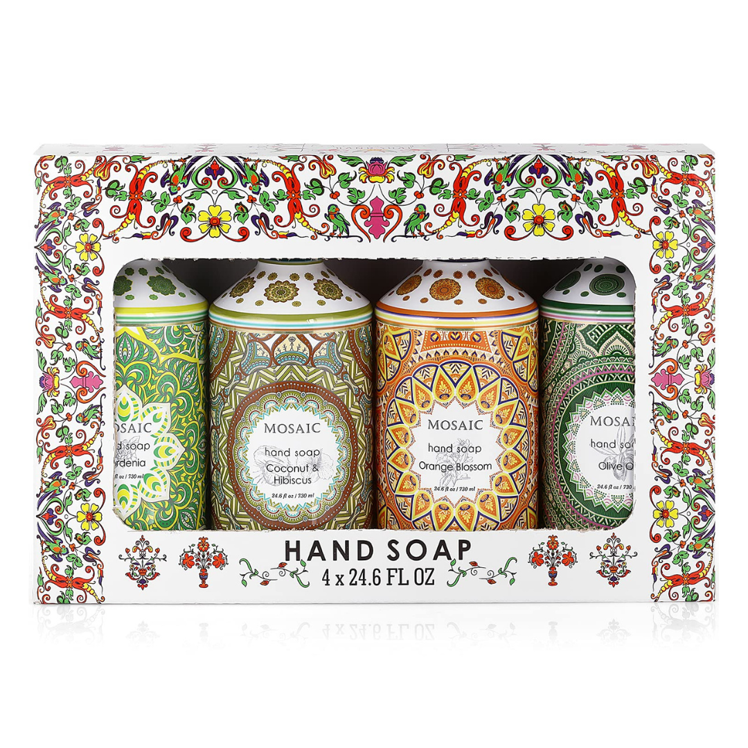 4-Pack Mosaic Liquid Hand Soap / Wash Gift Set (24.6 Fl Oz)