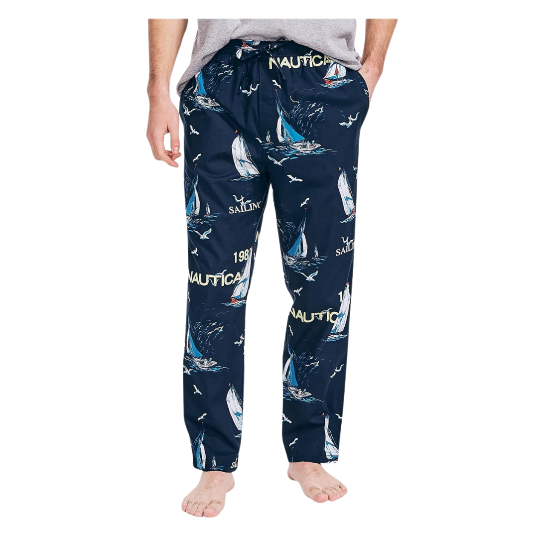 Nautica Men's Soft Woven 100% Cotton Elastic Waistband Sleep Pajama Pant