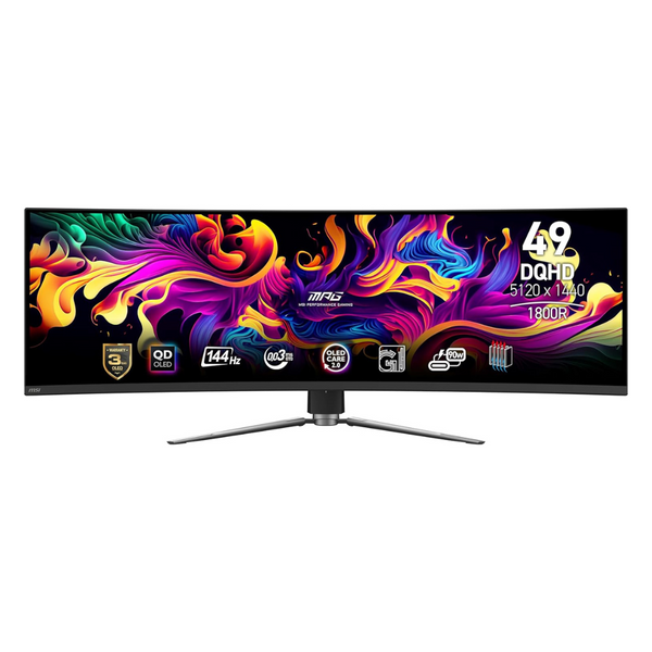 49" MSI MPG 491CQP QD-OLED 144Hz 0.3ms HDR Curved Gaming Monitor