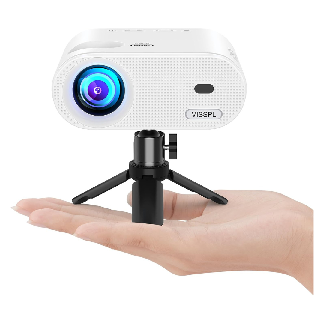 VISSPL Full HD 1080p LCD Portable Projector With Tripod