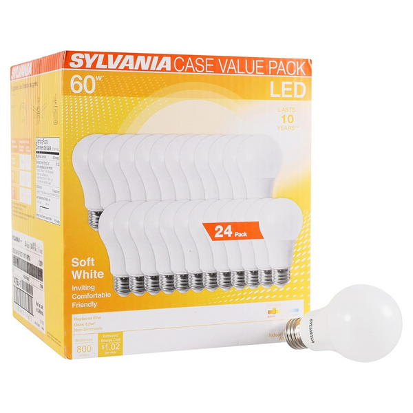 24-Pack Sylvania LED A19 Light Bulbs