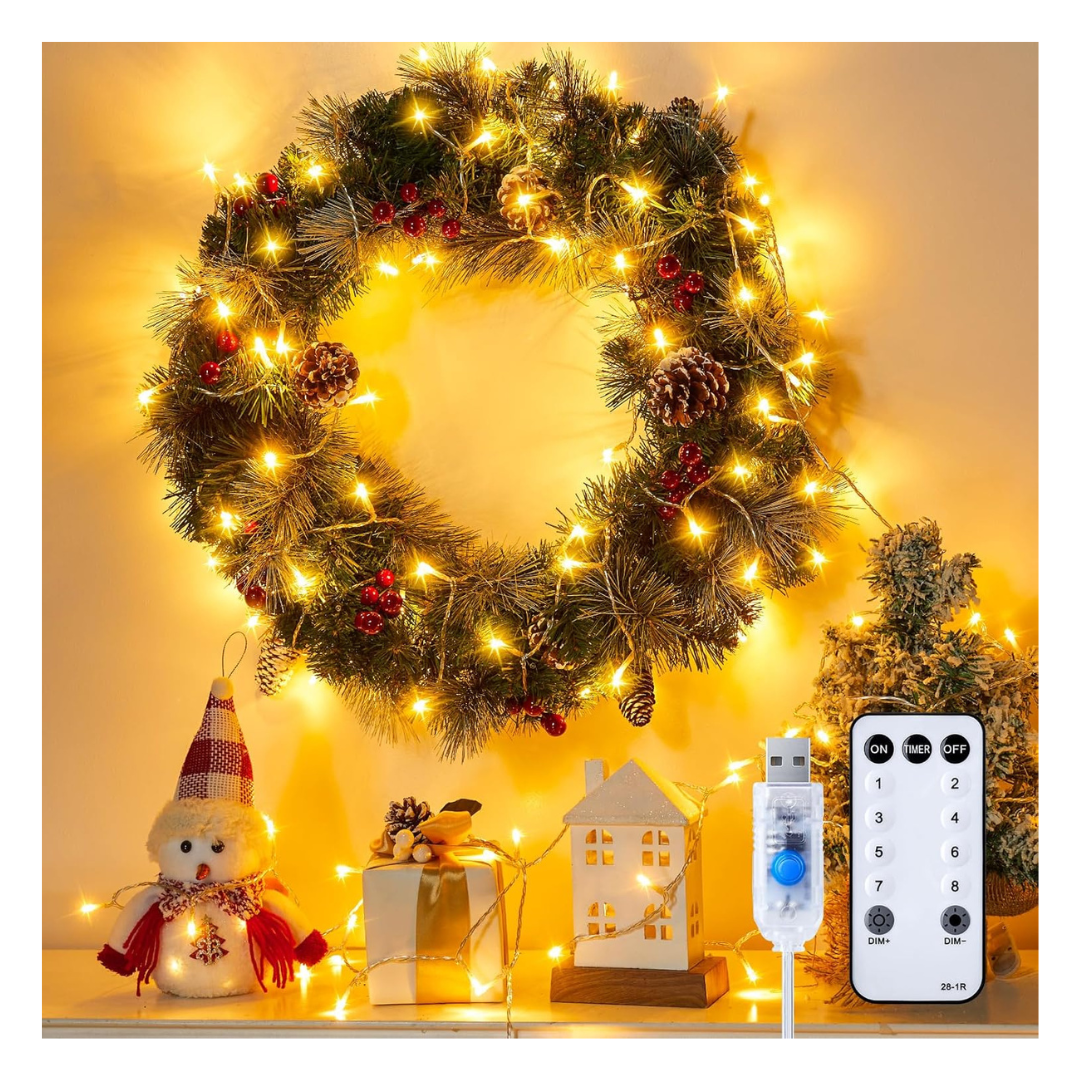 100 LED USB Plug In Twinkle Fairy Lights With 8 Modes And Remote