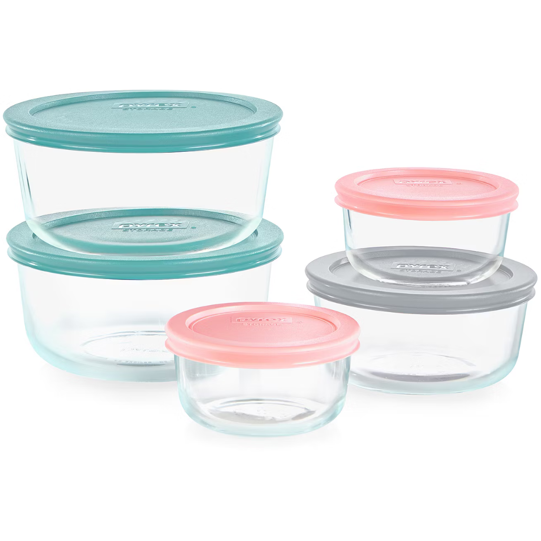 10-Piece Pyrex Simply Store Glass Storage Set with Lids