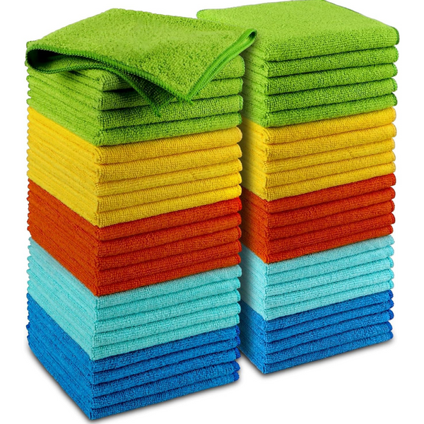 50-Pack Aidea 12" x 12" Microfiber All-Purpose Cleaning Cloths