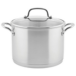 KitchenAid 3-Ply 8-Quart Base Brushed Stainless Steel Stock Pot With Lid